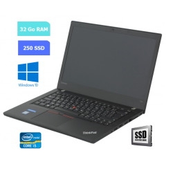 LENOVO T470 - 32 Go RAM - 250 SSD - Windows 10 - N°250707