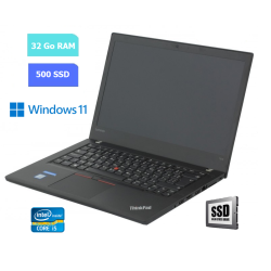 LENOVO T470 - 32 Go RAM - 500 Go SSD - Windows 11 - N°250713