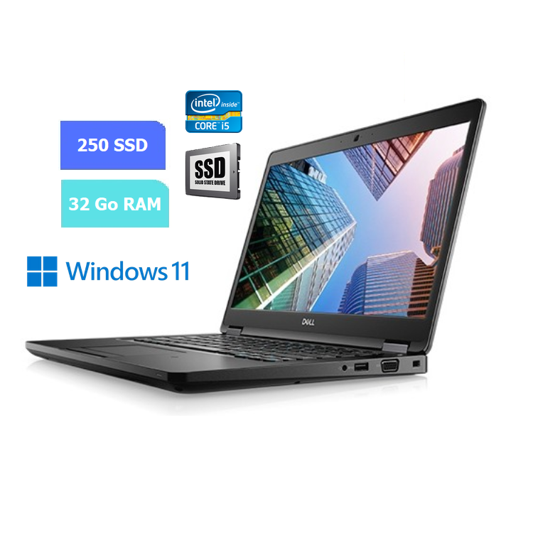 DELL E5490 - 32 Go RAM - SSD 250 Go - Windows 11 - N°250719