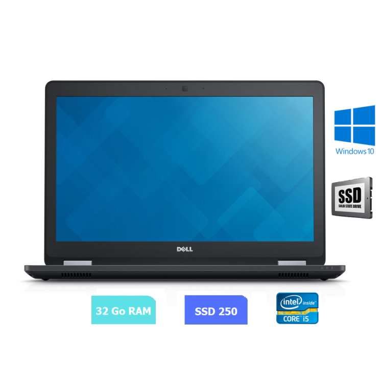 DELL E5470 - i5 - 32 Go RAM - 250 SSD - Windows 10 - N°260709