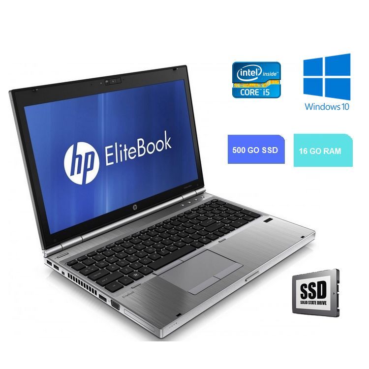 HP 8570P I5 - 16 Go RAM - 500 GO SSD - Windows 10 - N°0212231