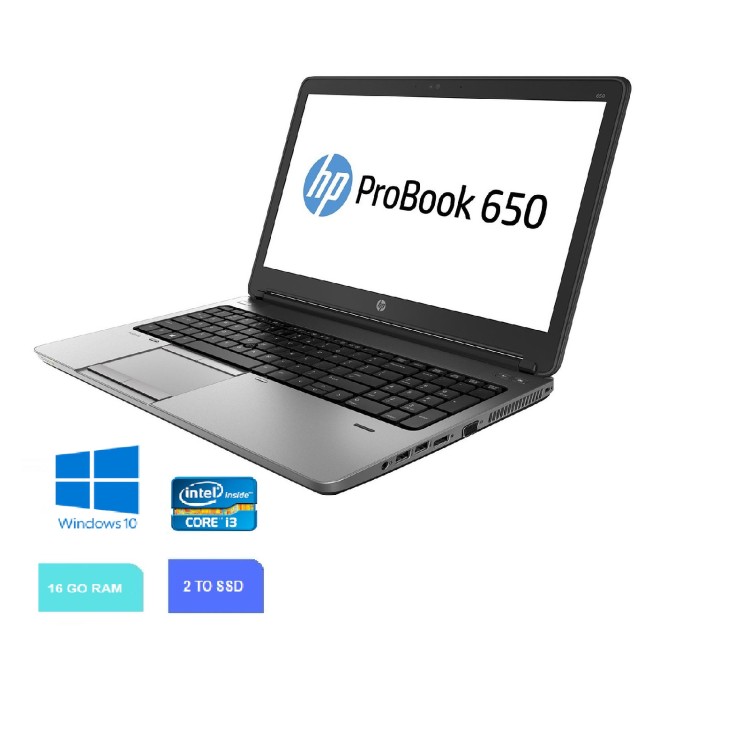 HP PROBOOK 650 G1 INTEL CORE I3  - ram 16 go - SSD 2 To - WINDOWS 10