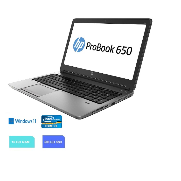 HP PROBOOK 650 G1 INTEL CORE I3  - ram 16 go - SSD 500 go - WINDOWS 11