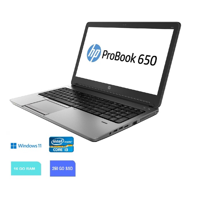 HP PROBOOK 650 G1 INTEL CORE I3  - ram 16 go - SSD 250 go - WINDOWS 11