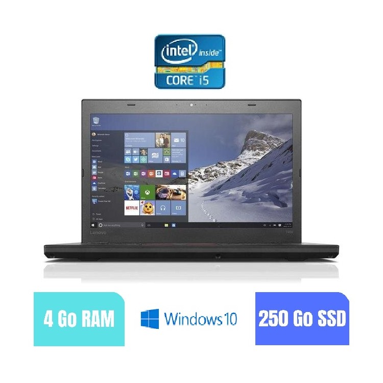 LENOVO T460 - 4 Go RAM - 250 SSD - Windows 10 - N°170230