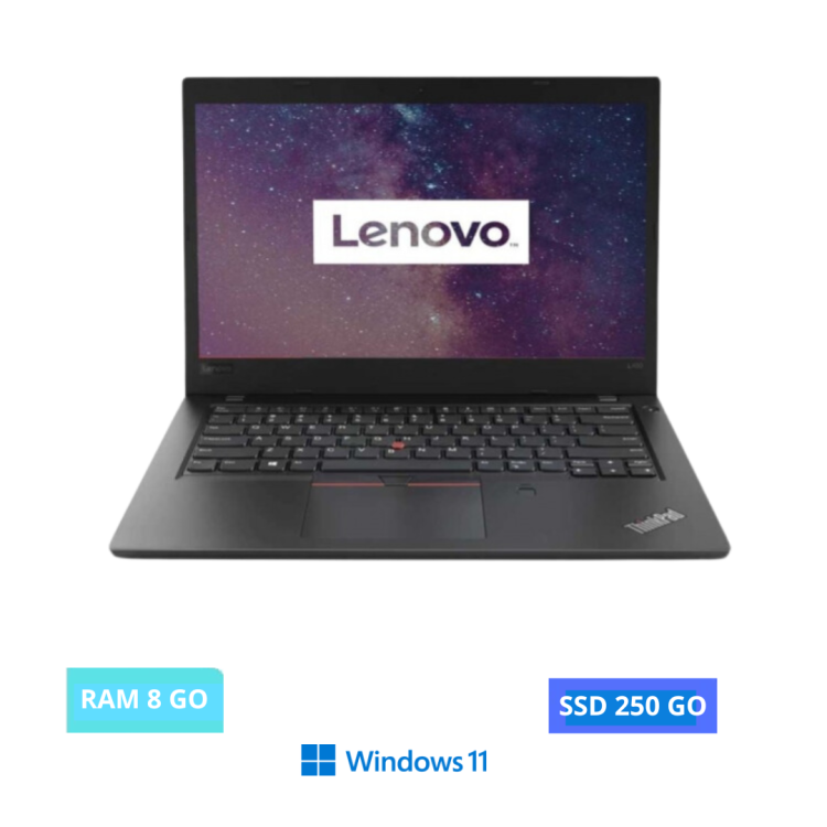 LENOVO L480- CORE I3- WINDOWS 11 - SSD 250 GO - RAM 8 GO - N°24042435 - GRADE B