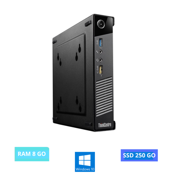 Mini PC Lenovo ThinkCentre Tiny M73 i3-WINDOWS 10-SSD 250 GO -RAM 8 GO - N°26042413- GRADE B