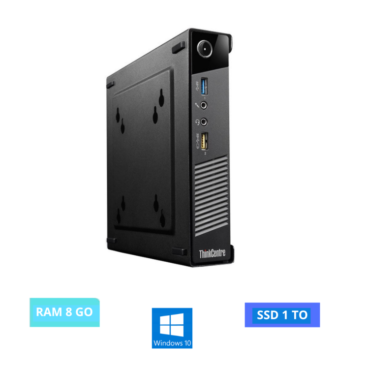 Mini PC Lenovo ThinkCentre Tiny M73 i3-WINDOWS 10-SSD 1 TO -RAM 8 GO - N°26042415- GRADE B