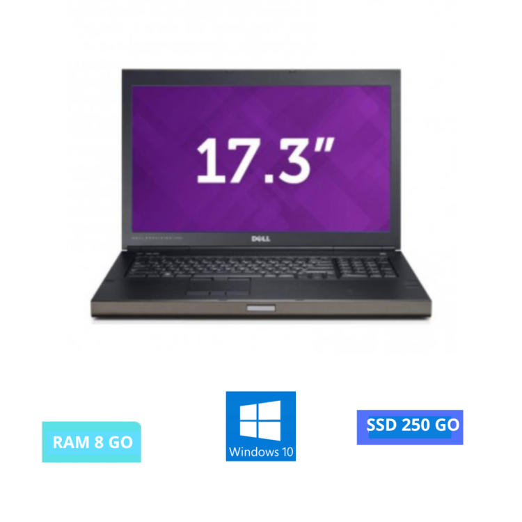 DELL PRECISION M6800 -I7 -RAM 8 GO - SSD 250 GO- WINDOWS 10- N°27062401 - GRADE B