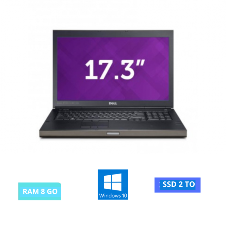 DELL PRECISION M6800 -I7 -RAM 8 GO - SSD 2 TO- WINDOWS 10- N°27062404 - GRADE B