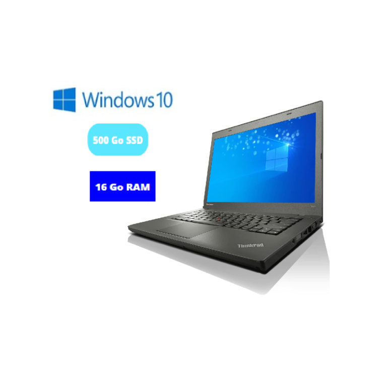 LENOVO T440  - CORE I5  - WINDOWS 10 - SSD 500 Go - RAM 16 GO - N°190920242 - GRADE B