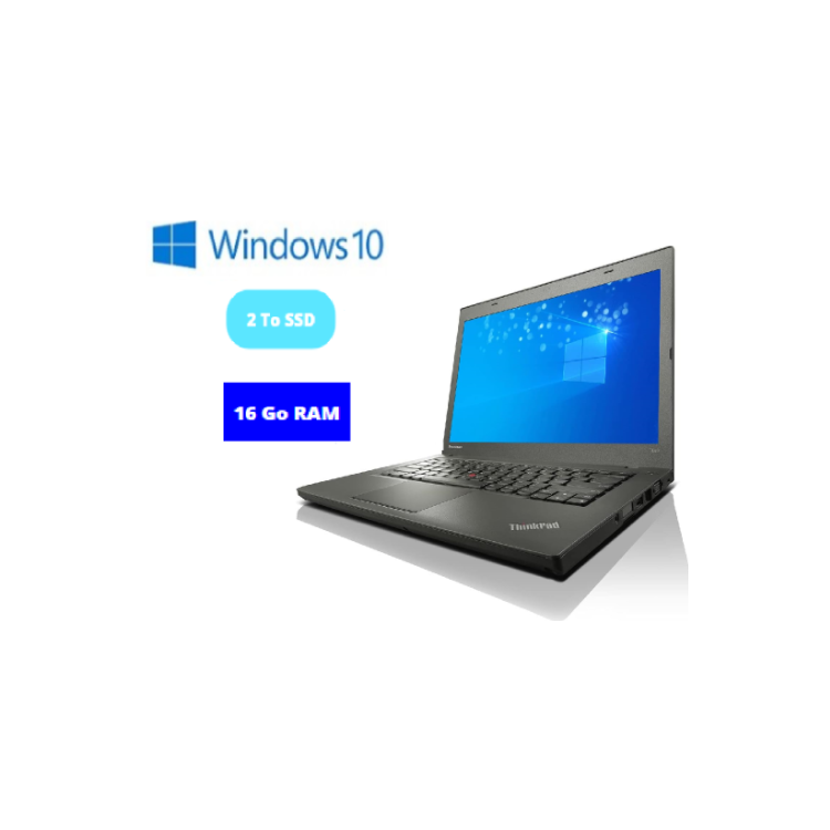 LENOVO T440  - CORE I5  - WINDOWS 10 - SSD 2 To - RAM 16 GO - N°190920244 - GRADE B