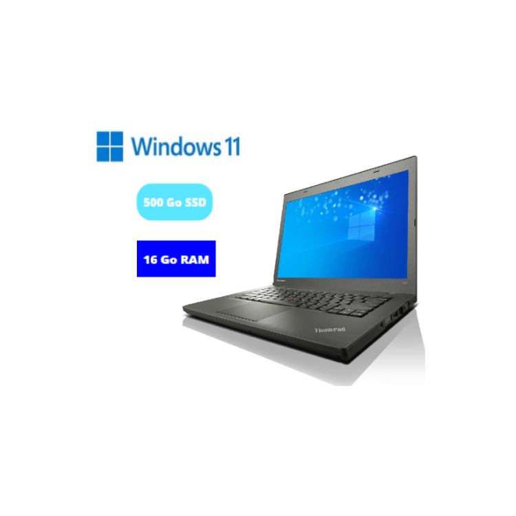 LENOVO T440  - CORE I5  - WINDOWS 11 - SSD 500 Go - RAM 16 GO - N°190920246 - GRADE B