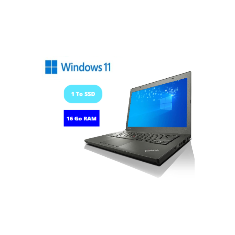 LENOVO T440  - CORE I5  - WINDOWS 11 - SSD 1 To - RAM 16 GO - N°190920247 - GRADE B