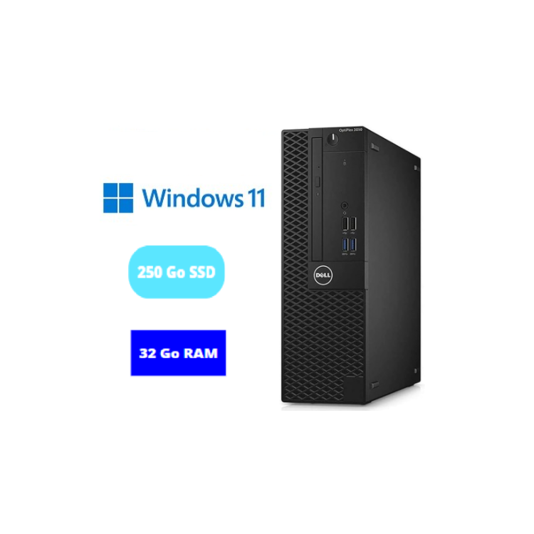 DELL 3050 SFF - RAM 32 GO - SSD 250 GO - WINDOWS 11 - N°1909202414 - GRADE B