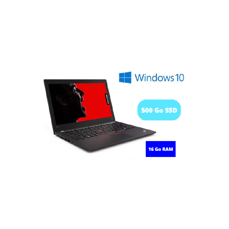 LENOVO X280 - CORE I5  - WINDOWS 10 - SSD 500 Go - RAM 16 GO - N°1909202419 - GRADE B