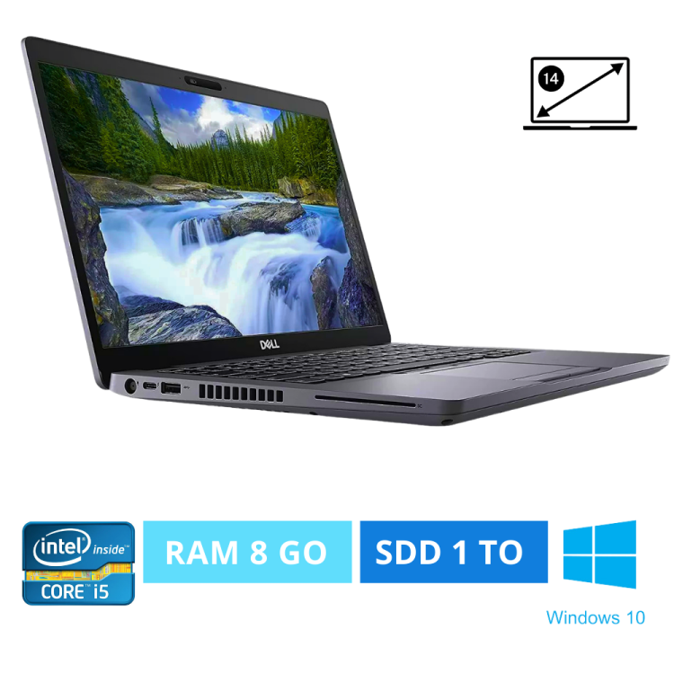 DELL LATITUDE 5410 CORE I5 - WINDOWS 10 - SSD 1TO - RAM 8GO (I5-8365U)/1,6GH - N°0311024- GRADE B