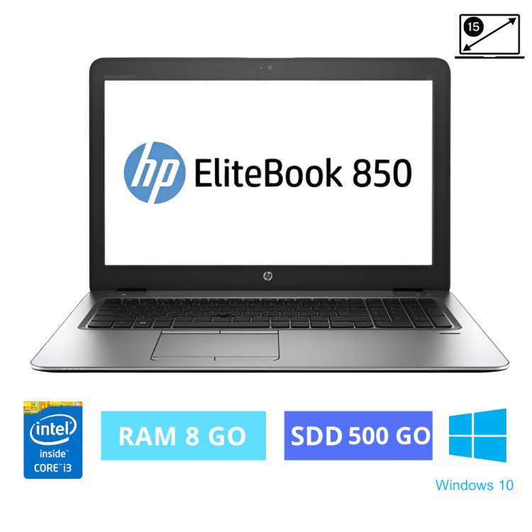 HP 850g3 - WINDOWS 10 - SSD 500 - RAM 8GO (Intel I3 6300U)/2,4GHZ - N°051120241- GRADE B HP 850g3 - WINDOWS 10 - SSD 500 - RAM 8GO (Intel I3 6300U)/2,4GHZ - N°051120241- GRADE B