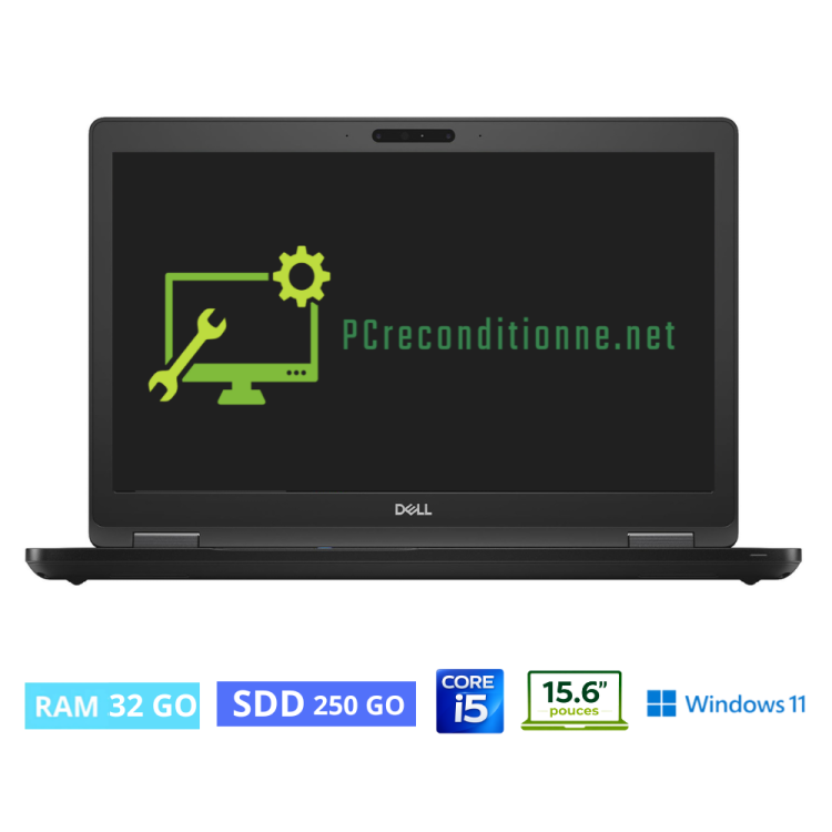 DELL LATITUDE 5590 I5-8350U- RAM 32 Go - SSD 250 Go - WINDOWS 11 - N°011202268 - GRADE B