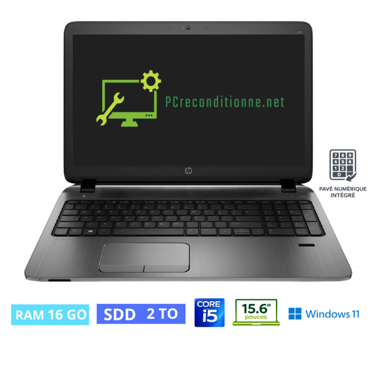 HP 450 G2 I5 5200 U - RAM 16 Go - SSD 2 To - WINDOWS 11 - N°0180260 - GRADE B