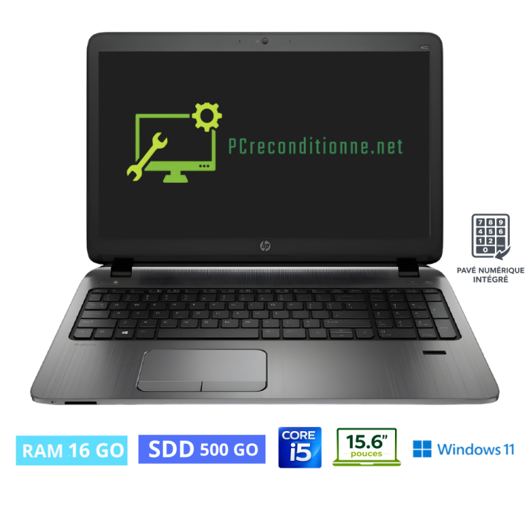 HP 450 G2 I5 5200 U - RAM 16 Go - SSD 500 Go - WINDOWS 11 - N°0180262 - GRADE B