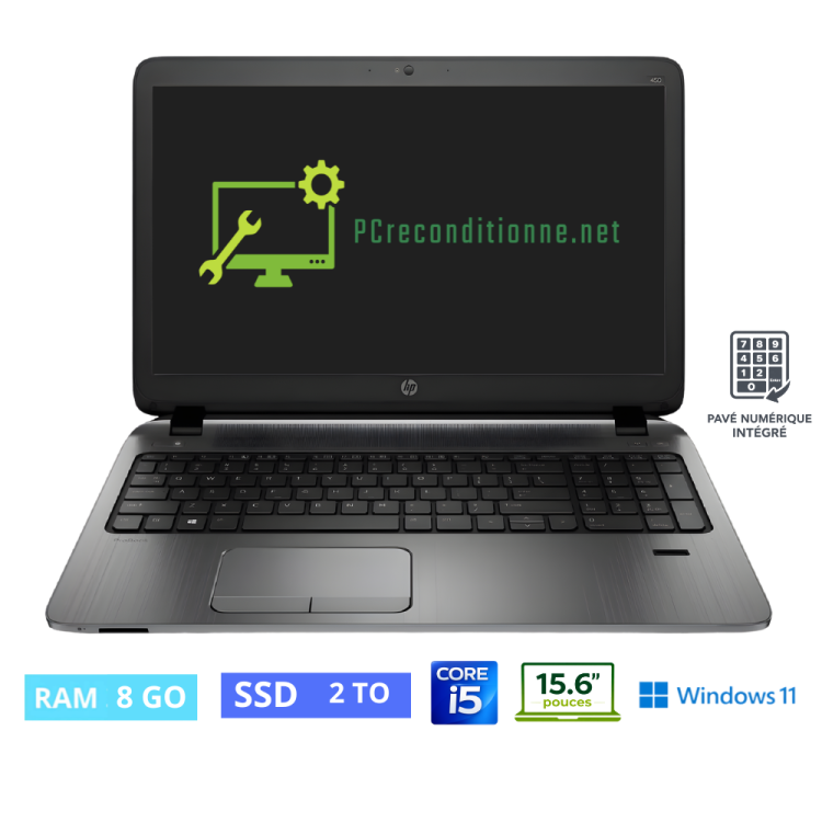 HP 450 G2 I5 5200 U - RAM 8 Go - SSD 2 To - WINDOWS 11 - N°0180268 - GRADE B