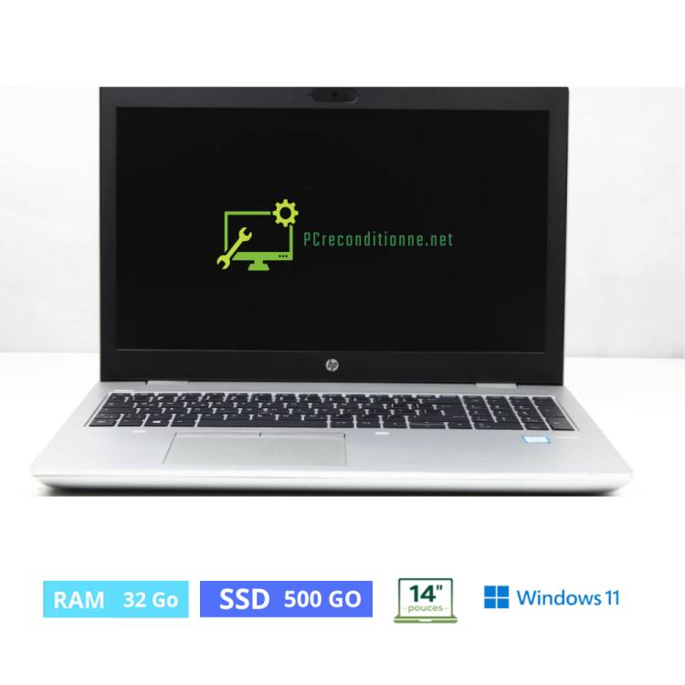 HP 640 G4 CORE-I3-8130U- RAM 32 Go - SSD 500 Go  - WINDOWS 11 - N°02240010 - GRADE B